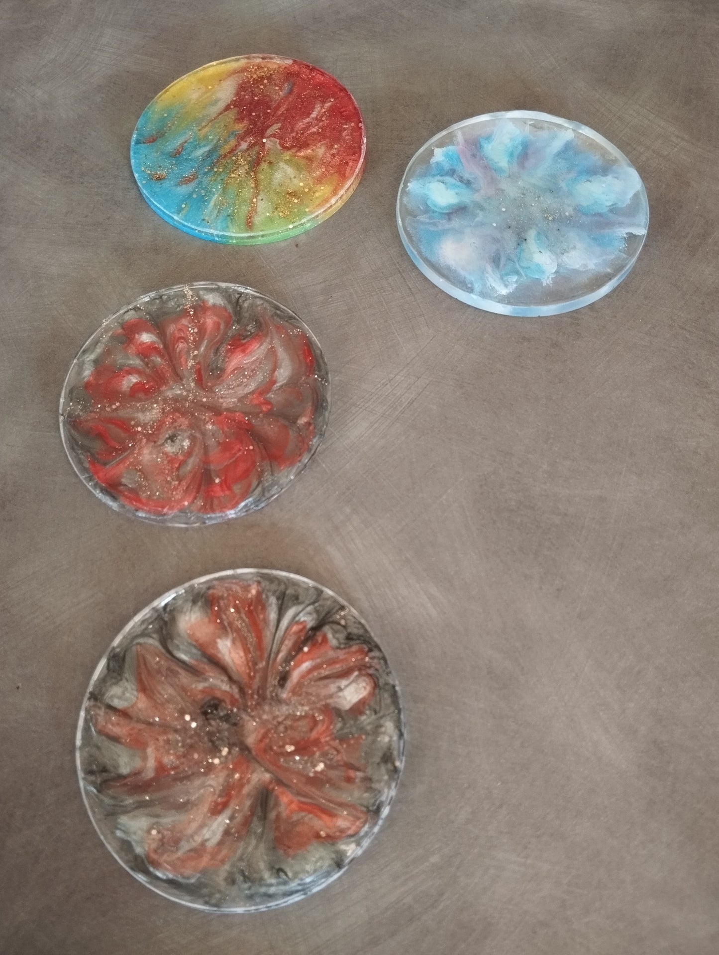 Dessous de verre en résine époxy - Plusieurs couleurs
