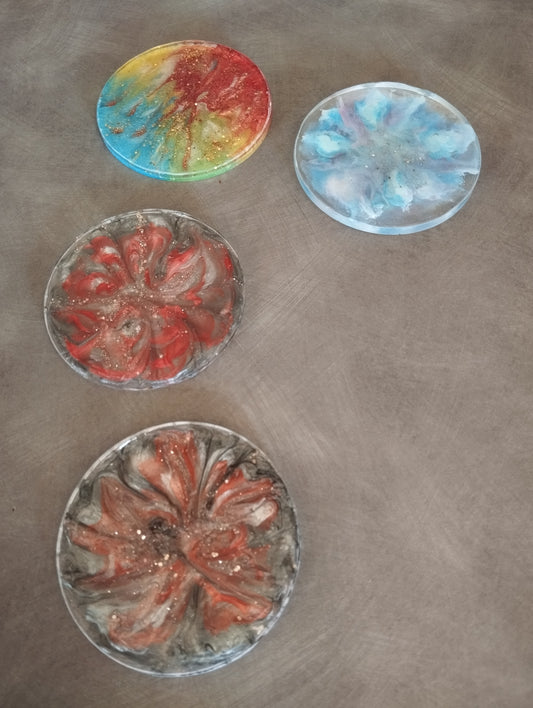 Dessous de verre en résine époxy - Plusieurs couleurs